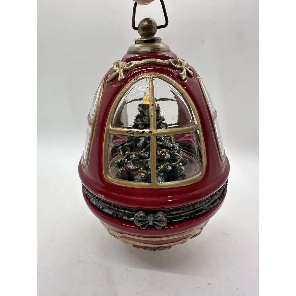 Mr Christmas Musical Lighted Rotating Tree Ornament Box Red Holiday‎ Decor